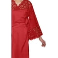 thumbnail image 5 of Moomaya Solid Bridesmaid Robe Plus Size Short Robes For Women Cotton With Lace, 5 of 6