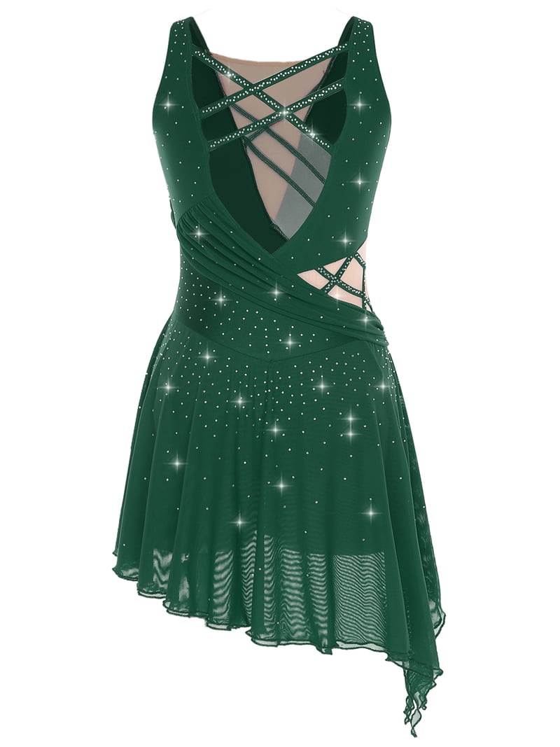 dark green ballroom dress Zapaka Women Dark Green Prom Dress Mermaid Backless Halter Corset Sequined Long Evening Dress, Dark Green / UK10