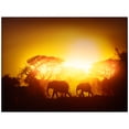 thumbnail image 3 of Northlight LED Back Lit Sunset Safari Elephants Canvas Wall Art - 11.75" x 15.75", 3 of 9