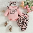 thumbnail image 5 of RTKFRFLM Valentine's Day Newborn Baby Girl Clothes Outfits Infant Romper Ruffle Long Sleeve Floral Pants Cute Toddler Baby Girl Leopard Clothes Set 3PC, 5 of 9