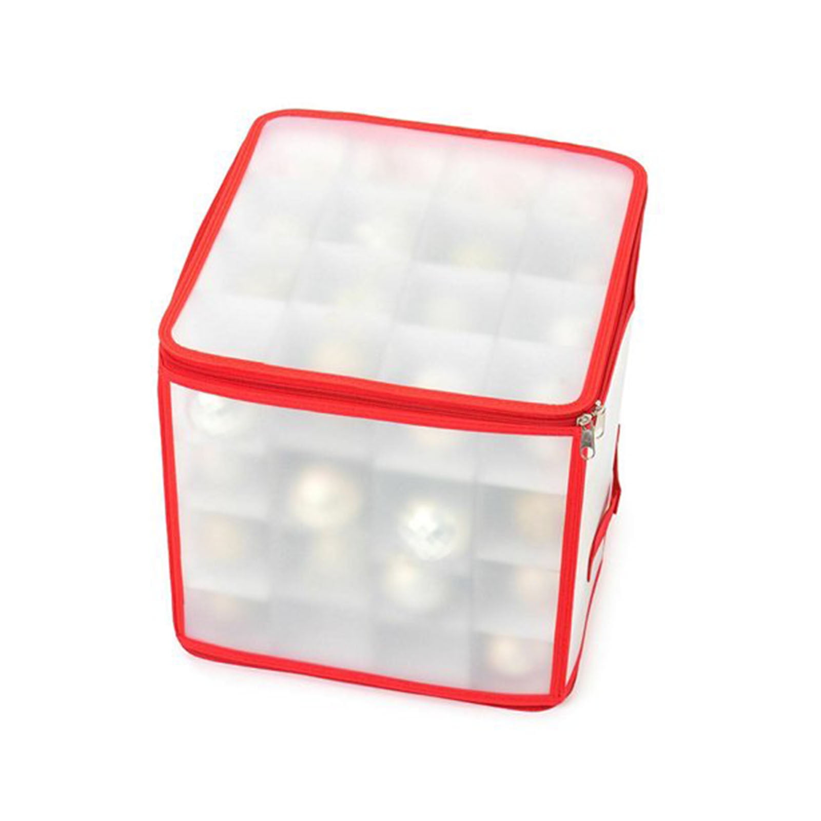  Plastic Christmas Ornament Storage Box with Zippered Closure  [1Pack], Hold 64 Christmas Balls Holiday Ornaments Holiday Ornament Storage  Cube Organizer Christmas Chest with Dividers, Xmas Holiday : Home & Kitchen