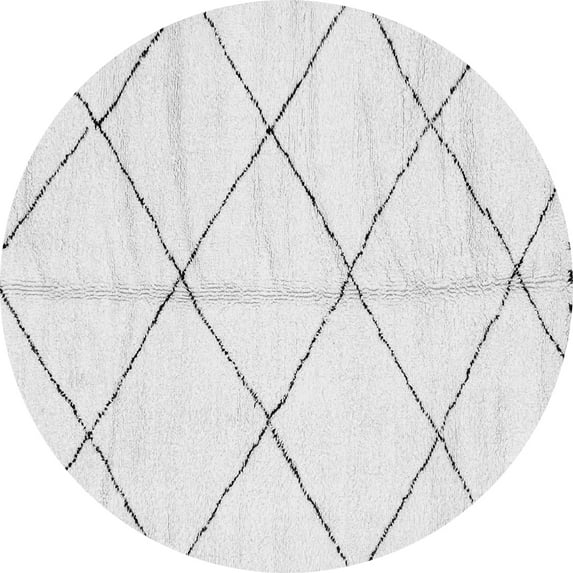 Ahgly Company Indoor Round Solid Gray Modern Area Rugs, 7' Round