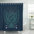 thumbnail image 1 of KSADK Thin Line Phoenix with Shadows Bird Graphic Label Badge Sticker Emblem Sign Shower Curtain 66x72 inch, 1 of 1