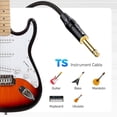 thumbnail image 2 of Cable de Guitarra Cable Matters Negro Paquete de 2 Recto a Ángulo Recto 15 Pies, 2 of 7