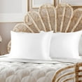 thumbnail image 2 of PiccoCasa Soft Silky Satin Pillowcases Zipper 2 Pack, Queen White, 2 of 7
