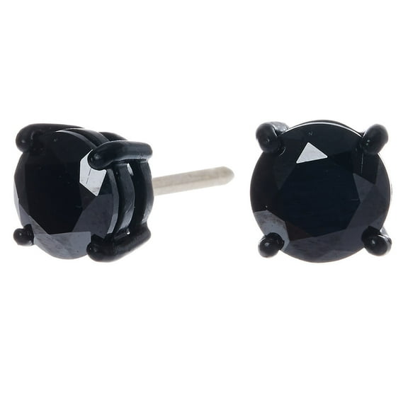 Claire's Black Cubic Zirconia Round Stud Earrings, 8mm