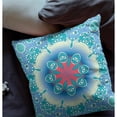 thumbnail image 4 of Coussin Décoratif en Tissu Suédé Synthétique Bleu et Rouge 20x20, 4 of 5