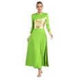 thumbnail image 1 of Linjinx Robe de Danse Liturgique pour Femmes Bloc de Couleur Métallique Performance Danse Vert Clair P, 1 of 7
