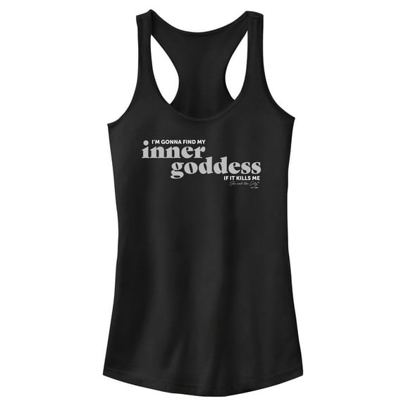 Junior's Sex and the City Find Inner Goddess If It Kills Me Racerback Tank Top Black X Small