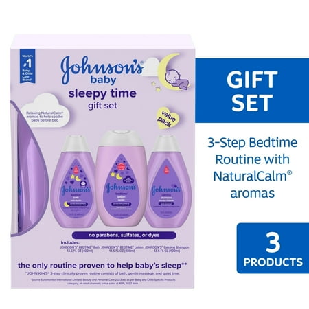 Johnson's Sleepy Time Relaxing Baby Bedtime Gift Set, 3 Items (2 PACK)