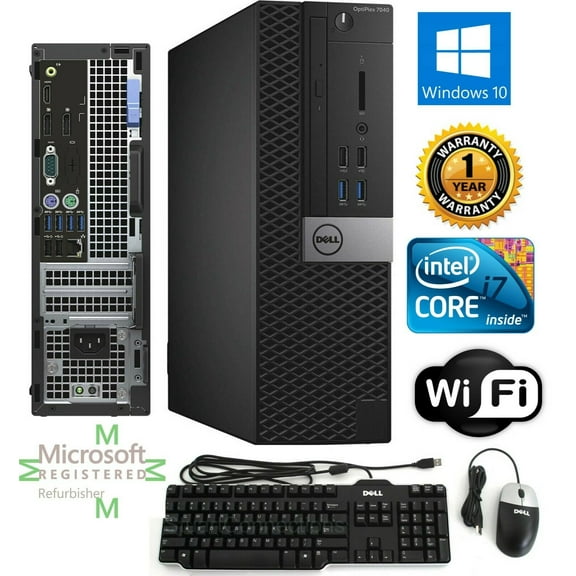 Dell 7040 PC SFF Intel i7 6700 3.40g 32GB NEW 1TB SSD Windows 10 Pro HDMI Wi-Fi-Used