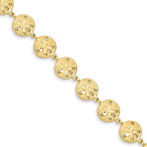 14k Yellow Gold 7in Sand Dollar Bracelet by Jewelrypot