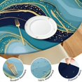 thumbnail image 4 of Blue Marble Gold Wave Pattern Round Fitted Tablecloth with Elastic Edge,Dining Table Cover Waterproof,Outdoor Round Tablecloth for Camping,Dining,Indoor and Outdoor, 4 of 7