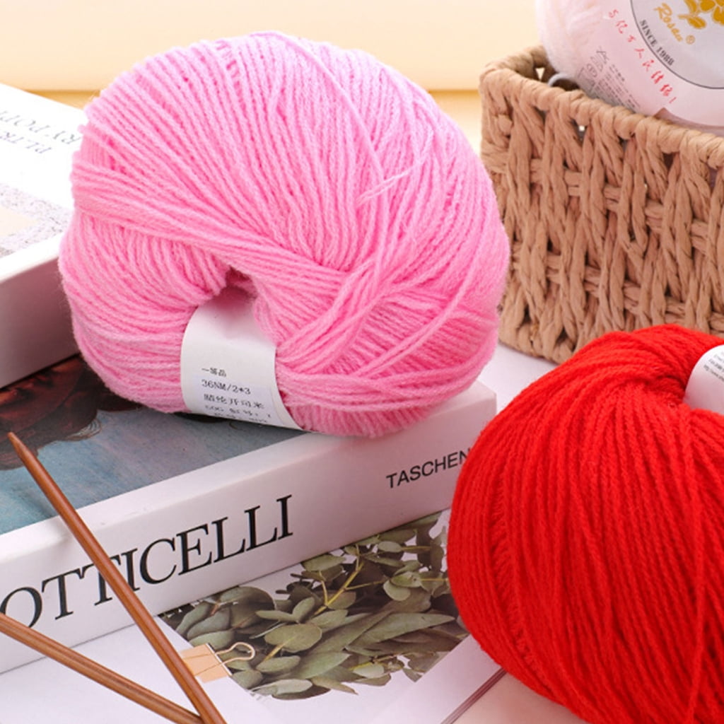 10Rolls of Wool Blend Yarn 1.76/Roll Soft Crochet Knitting Yarn For Beginner Adult Knitting Weaving Rugs Sweater Scarf