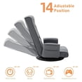 thumbnail image 4 of 360° Swivel Gaming Floor Chair with Armrests – 14-Position Adjustable Folding Floor Sofa Lounger, Padded Backrest, Multi-Angle Recline for Home, Living Room & Office (Grey), 4 of 9
