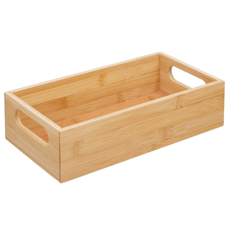 Clear Acrylic 3 Compartment Box BAMBOO Wood Lid STORAGE Container Bath  ORGANIZER