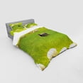 thumbnail image 3 of Ambesonne Nature Bedding Set 3 Pcs, Black Sheep White Goats, Twin XL, Fern Green Cream, 3 of 3