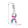 thumbnail image 4 of Bling Jewelry Womens Patriotic USA Flag Ribbon Dangle Charm Bead Enamel Silver for European Bracelet, 4 of 4