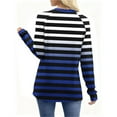 thumbnail image 3 of Maean Women Long Sleeve Striped Shirts Basic Crewneck Pullover Casual Tee Fall Outfits Color Block Fashion Tops, 3 of 7