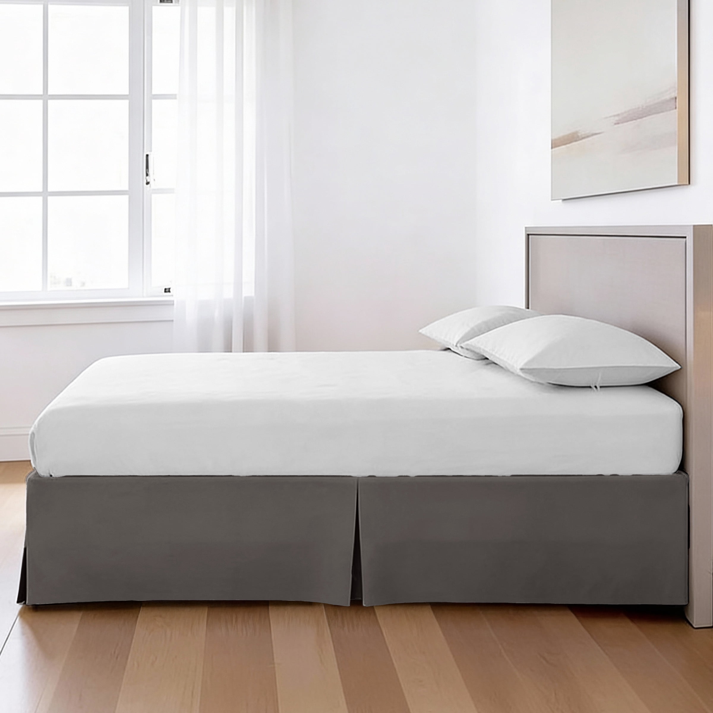 Bed Maker’s Never Lift Your Mattress Bed Skirt for Adjustable Beds, Split Corners, 15 Inch Drop Length, King, Dark Grey