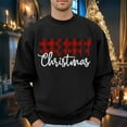 thumbnail image 2 of Men's Clothing Men's Christmas Graphic Print Pullover Hoodie | Festive No Hood Sweatshirt Mens Neck Sweater Zip up Jacket with Stripes Sweater Snag Mens Zip Sweatshirts Hoodies Just It Black M, 2 of 4