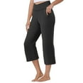 thumbnail image 3 of Summer Capri Pants for Women Petite Wide Leg Breathable 7/8 Length Pants Cross Waisted Tummy Control Stretchy Casual Gaucho Pants with Pockets Dark Gray XL, 3 of 7