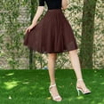 thumbnail image 2 of Maxi Skirts for Women High Knee Skirt Pleated Length Skirt Dancing Adult Skirt Womens Clothes Coffee One Size, 2 of 4