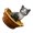 Black raccoon cat, variant on Misright Accent Basket for Keys and Mail with Animal Figurine Tabletop Detail
