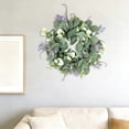 thumbnail image 7 of Greenery Wreath, Artificial Flower Wreath, Colorful Spring Summer Floral Wreath for Front Door Porch Fireplace Farmhouse and Thanksgiving Anniversary Decor, AKLJWH, #03 Multicolor-1PC, 7 of 7