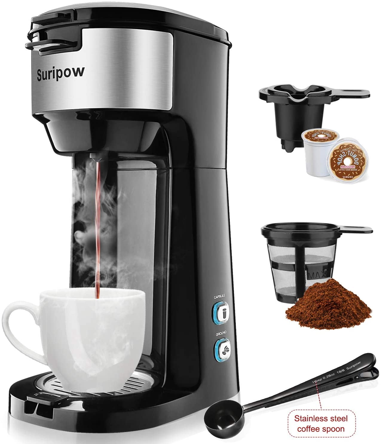 SIFENE Single Serve Coffee Machine, 3 in 1 Pod Coffee Maker For K