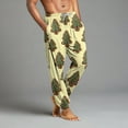 thumbnail image 4 of Wutalume Men's Drawstring Pocket Cuffed Casual Pants with Christmas Print, Soft Home Sleep Pants for Lounge, Holiday Wear, and Comfortable Relaxation,Yellow 3XL, 4 of 7