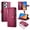 Red, variant on GANGXUN flip leather case for Xiaomi Poco M6 Pro- Long and short straps,wallet design