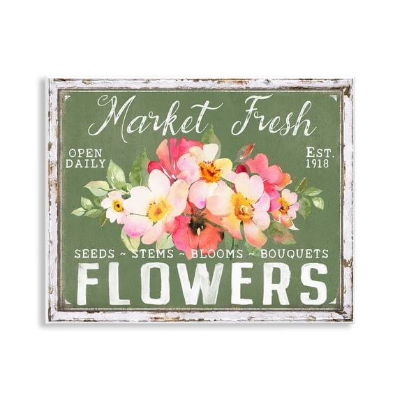 Antique Market Fresh Flowers Wall Plaque Art, 14 x 11, Made In USA