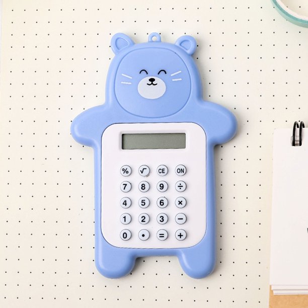 Mini Calculadora Portátil De Oso De Dibujos Animados Electrónica Simple De Oficina Escolar Gao Jiahui unisex