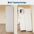 thumbnail image 3 of 2-Door Storage Cabinet with Glass Door,Contemporary Wooden Organizer Cabinet with Hanging Rods and 2 Drawers,Bedroom Armoire with Stable Foundation for Bedroom and Living Room（ship in 2 boxes）, 3 of 9