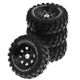 thumbnail image 1 of 93mm Metal 1.9Inch Beadlock Wheel Rim Rubber Tire Set for 1/10 RC Crawler Car ,Triangle Hole 12mm Adapter,Black, 1 of 7