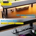 thumbnail image 7 of Casacomoda 63“ Electric Standing Desk with Power Outlets and LED Lights, Adjustable Height Sit Stand Desk with Monitor Shelf & 3 Fabric Drawers for Home Office, Black, 7 of 7