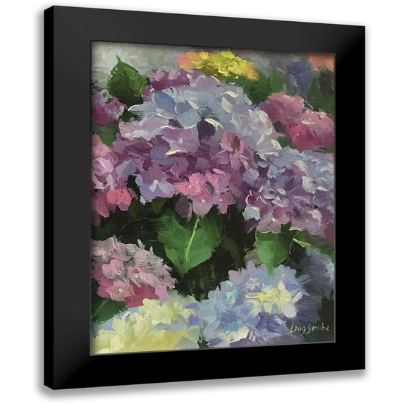 Strube, Ling 15x18 Black Modern Framed Museum Art Print Titled - Hydrangea Garden