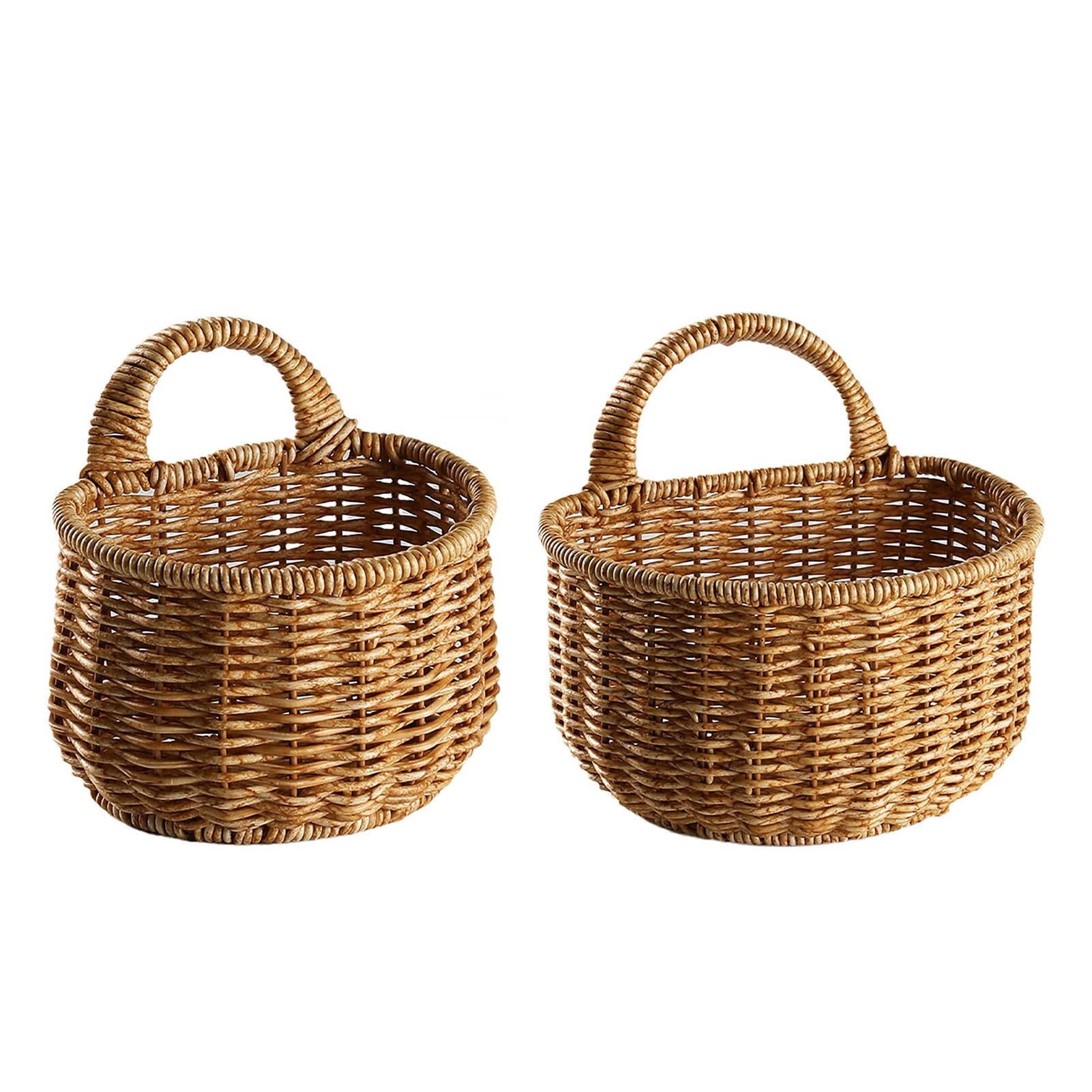 Hangings Basket,Wall Mounted Woven Hangings Basket Storage,Wicker Small