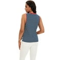 thumbnail image 4 of DARING DIVA Women's Striped Tank Top with Color Block XL Dark Blue Red, 4 of 7