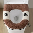 thumbnail image 6 of 2 Pieces Thicker Bathroom Soft Toilet Seat Cover Pad with Handle Toilet Lid Cover Cushion Waterproof Zipper Style Soft Thicker Washable Fits All Oval Toilet Seats(Coffee), 6 of 6