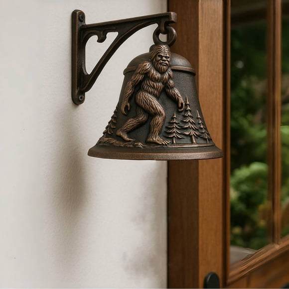 Letrero de Bienvenida de Metal, Timbre Vintage Colgante para Puerta, Decoración de Hierro para Portón Exterior | Resistente a La Intemperie | Fácil Instalación | Sonido Clásico | Regalo Sasquatch