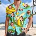 thumbnail image 4 of Chemise d'Été pour Homme à Col Cubain Boutonnée avec Motif de Bananes Tropicales pour Tenue Décontractée Extérieure, 4 of 9