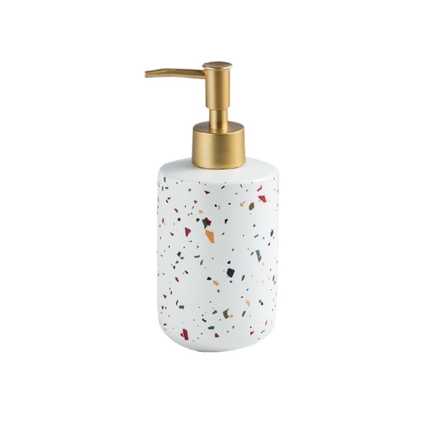 Dispensador de jabón y loción de cerámica de 370 ml, rellenable, for baño y encimera.