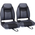 thumbnail image 2 of Elite Folding Boat Seat Low Back Boat Chair Fold-Down Fishing Boat Seats Pack  Charcoal/Light, 2 of 4