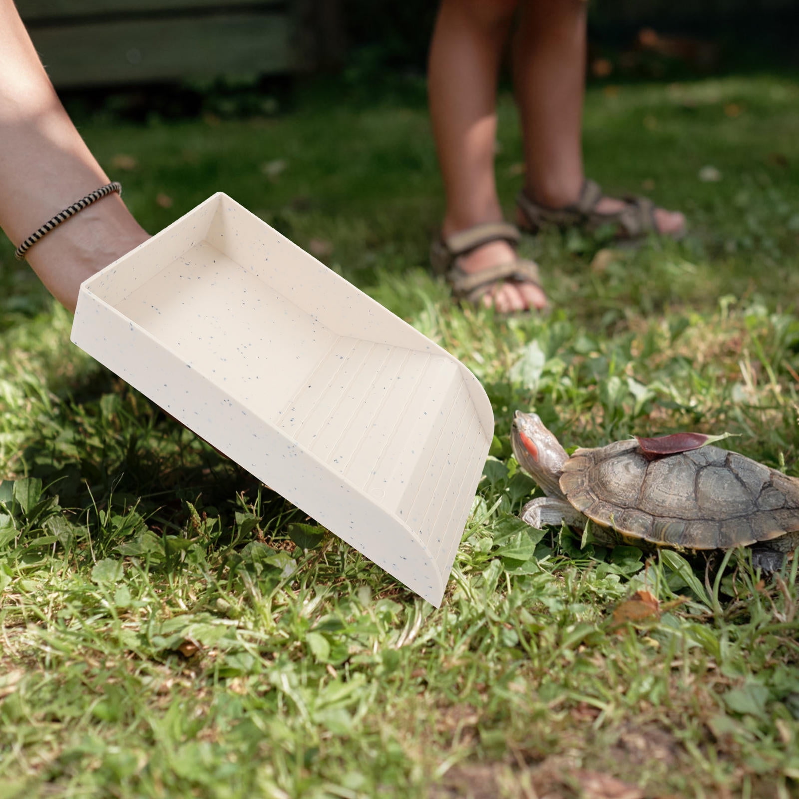 DEEPCRAFF Multi Use Plastic Turtle Dock Light Grey for Turtle Tank and Terrarium Basking Platform
