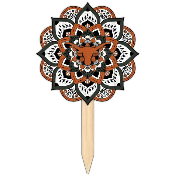 Texas Longhorns 18'' x 12'' Mandala Yard Stake