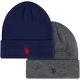 thumbnail image 2 of U.S. Polo Assn. Men's 2-Pack Fleece Lined Logo Beanies, 2 of 7