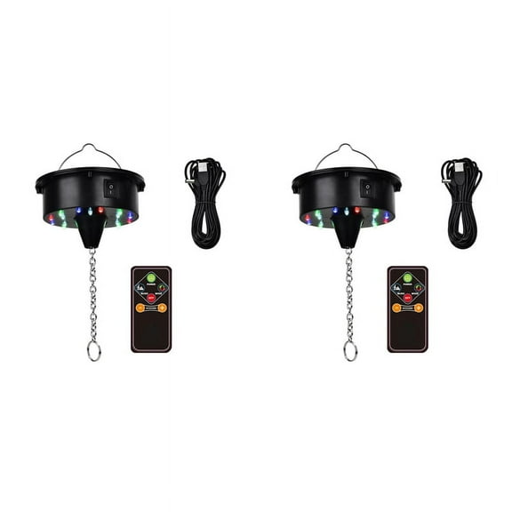 2X Rotating Disco Ball Motor Lights with Remote,18 LEDs for 12 16 20 24inch Mirror Ball_wm25