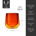 thumbnail image 4 of Viski Aurora Wine Glasses, Iced Coffee, Water Tumblers, 9 oz Set of 2 Amber, 4 of 6